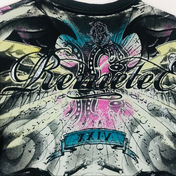 Remetee Affliction crystal skull graphic t shirt S - Picture 5 of 9